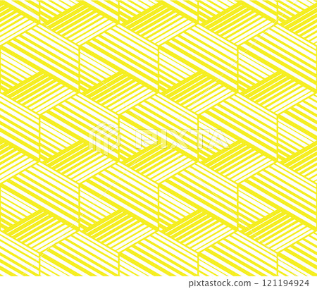 Abstract geometric pattern. A seamless vector background. White and yellow ornament. Graphic modern pattern. Simple lattice graphic design 121194924