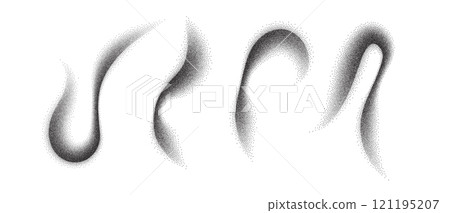 Abstract stipple pattern showcasing wavy dot gradients. Stipple brush and sand effects in artistic black and white design. Abstract stipple pattern showcasing wavy dot gradients. Stipple brush and sand effects in artistic black and white design. 121195207