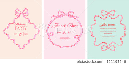 Vintage style cards, frames for greeting cards, wedding, Valentines day cards and birthday party 121195246
