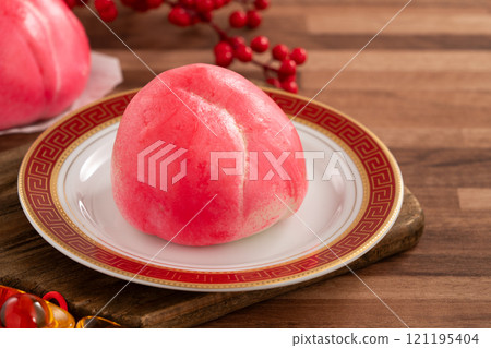 壽桃 Chinese peach birthday bun shoutao 誕生祝い 長生きのモモ 121195404