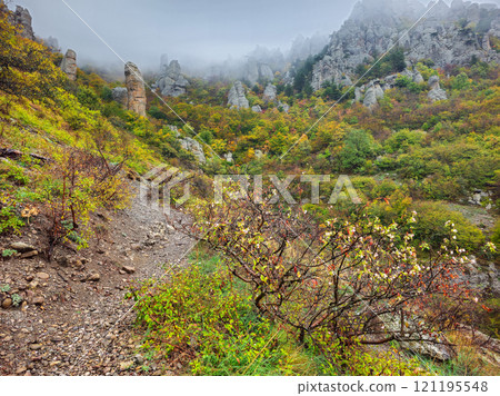 Mountain path to the Valley of Ghosts. Crimean Peninsula. Mountain path to the Valley of Ghosts. Crimean Peninsula. 121195548