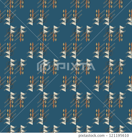 Textile motif seamless pattern. Lux fabric design textile swatch ladies dress, man shirt all over print block.  121195610