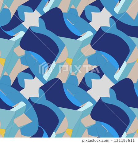 Seamless geometric pattern. 3d vector illustration. Color print.  121195611