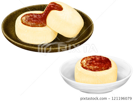 Steamed radish, Japanese food, radish, stew, thick slices, Japanese tableware, miso sauce 121196079