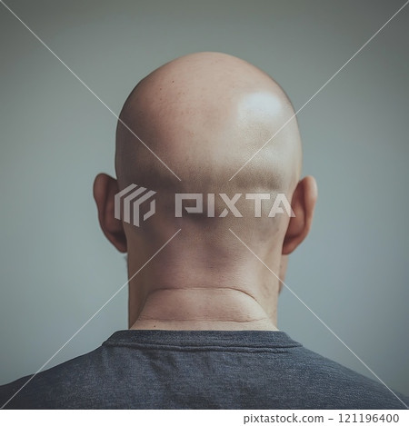 head of a bald man, close-up,  121196400