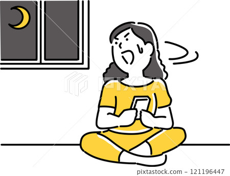 A woman who suddenly realized it was night A woman who suddenly realized it was night 121196447