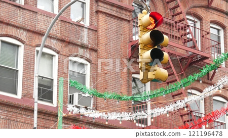 New York City Little Italy. Manhattan street building architecture. Italian American immigration. 121196478