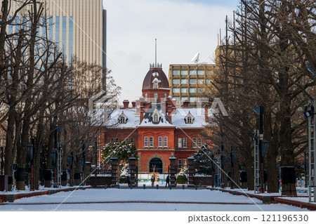 An old and very beautiful building in Sapporo, Hokkaido, Japan 121196530