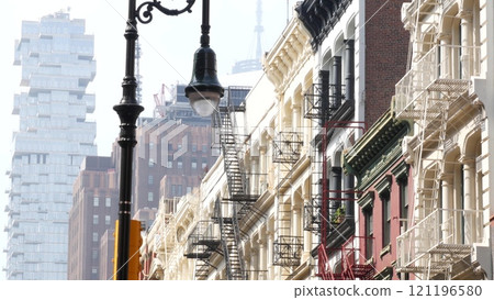 New York City Manhattan Soho fashion district near Broadway street. USA urban building architecture. New York City Manhattan Soho fashion district near Broadway street. USA urban building architecture. 121196580