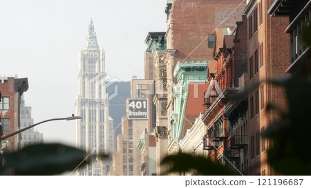 New York City Manhattan Soho fashion district near Broadway street. USA urban building architecture. New York City Manhattan Soho fashion district near Broadway street. USA urban building architecture. 121196687