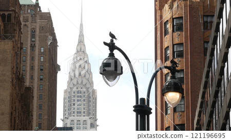 New York City Manhattan Midtown urban architecture. Chrysler building, 42 street skyscraper, USA. New York City Manhattan Midtown urban architecture. Chrysler building, 42 street skyscraper, USA. 121196695