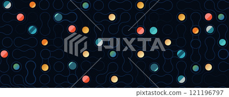 Abstract futuristic metaball, bubbles shapes science background 121196797