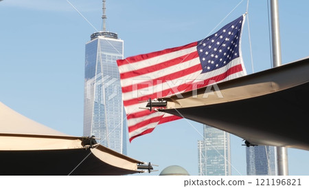 New York City waterfront skyline, Manhattan Downtown Financial district, World Trade Center cityscape New York City waterfront skyline, Manhattan Downtown Financial district, World Trade Center cityscape 121196821