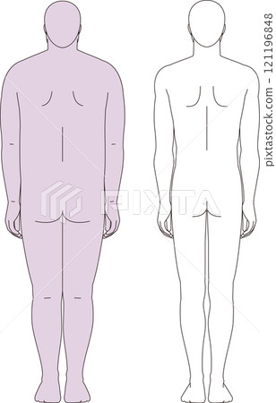 Fat man and toned man. Full body illustration of before and after dieting Fat man and toned man. Full body illustration of before and after dieting 121196848