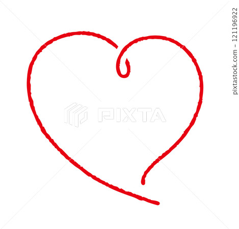 Hand-drawn cute heart mark red 07 line drawing 121196922