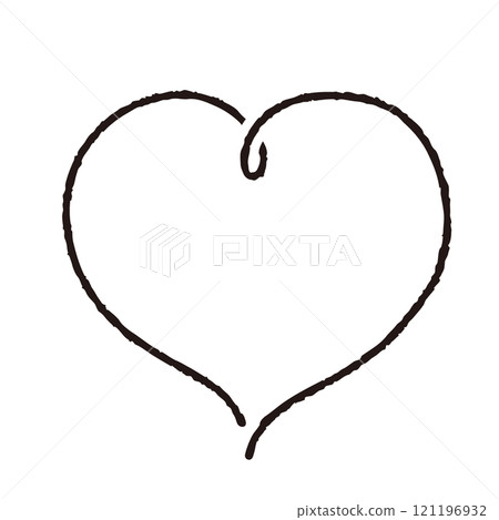 Hand-drawn cute heart mark black 05 Line drawing Hand-drawn cute heart mark black 05 Line drawing 121196932