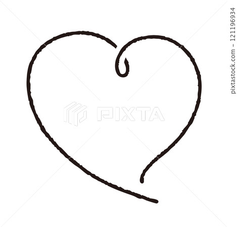 手寫可愛心形標記黑色07線描 121196934