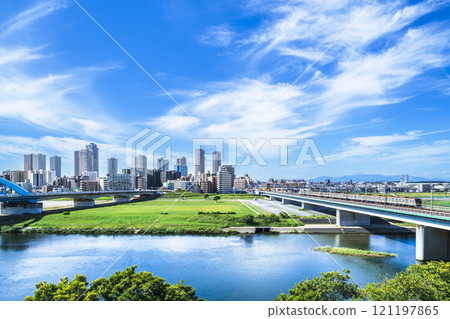 川崎/武藏小杉城市景觀 多摩川藍天塔公寓大樓[神奈川縣/川崎市] 121197865