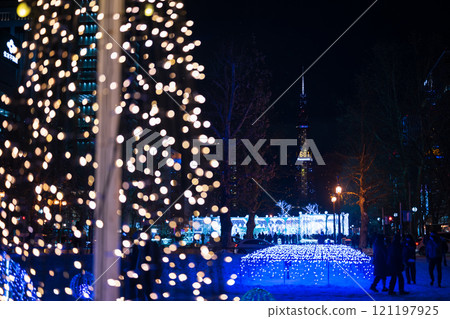 Beautiful scenery of the Hoi An illumination in Sapporo, Hokkaido, Japan Beautiful scenery of the Hoi An illumination in Sapporo, Hokkaido, Japan 121197925