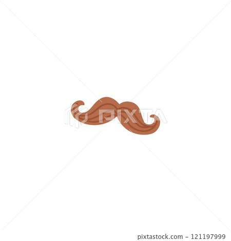 Vector illustration of a funny brown mustache in retro style on a white background Vector illustration of a funny brown mustache in retro style on a white background 121197999