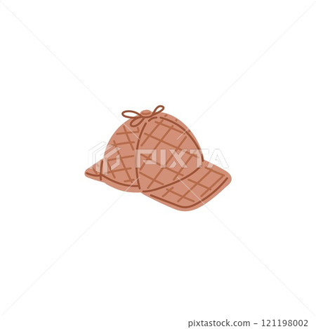 Vector illustration of detective hat on isolated background. 121198002