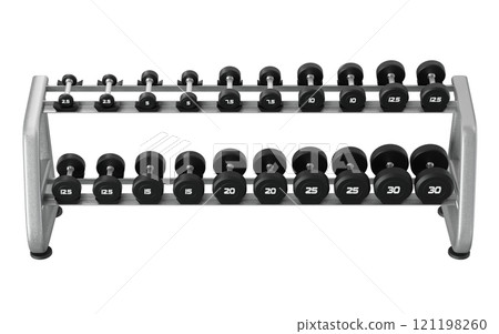 Gym Dumbbell rack, a stand for weightlifting gym equipment 121198260