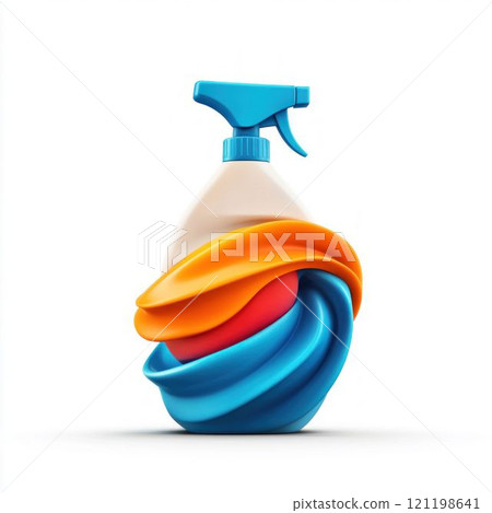 Colorful Spray and Detergent Bottles with Unique Design 121198641