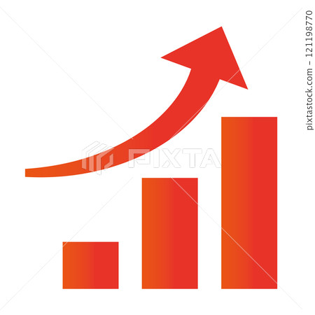 Business red rising arrow illustration material Business red rising arrow illustration material 121198770