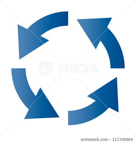 商業藍漸層循環圖箭頭插畫素材 121198869