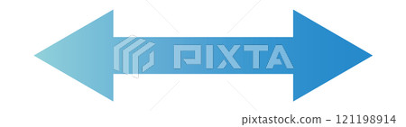 商業藍漸層指向相反方向的箭頭插畫素材 商業藍漸層指向相反方向的箭頭插畫素材 121198914
