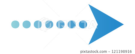 Illustration material of a dotted arrow pointing right in business blue gradient Illustration material of a dotted arrow pointing right in business blue gradient 121198916