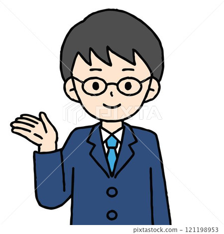 一名西裝革履的男子正在指導。 121198953