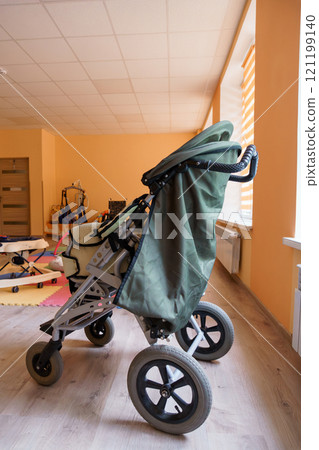 Stroller in a Spacious Indoor Environment Stroller in a Spacious Indoor Environment 121199140