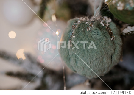 Elegant Mint Green Christmas Ornament with Sparkling Accents 121199188