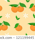 Mandarins with leaves in a bowl on a pink background 121199445