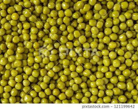 Canned organic green peas background. Canned organic green peas background. 121199642