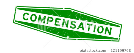 Grunge green compensation word hexagon rubber seal stamp on white background Grunge green compensation word hexagon rubber seal stamp on white background 121199768