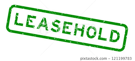 Grunge green leasehold word square rubber seal stamp on white background 121199783