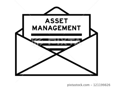 Envelope and letter sign with word asset management as the headline Envelope and letter sign with word asset management as the headline 121199826