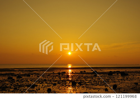 Sunrise over the Ariake Sea as seen from the Shimabara Peninsula Sunrise over the Ariake Sea as seen from the Shimabara Peninsula 121199968