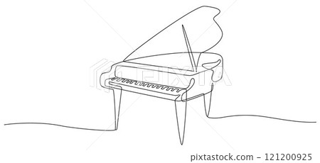 One continuous line drawing of piano, One line piano instrument design, Piano continuous one line One continuous line drawing of piano, One line piano instrument design, Piano continuous one line 121200925