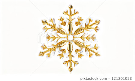 Elegant golden snowflake design highlighting winter beauty on a light background 121201038