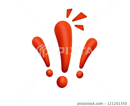 Bold red exclamation marks with exciting triangular design 121201350