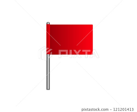 Bright red flag on metal pole illustration 121201413