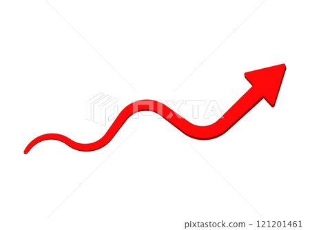 Red curved arrow pointing upward Red curved arrow pointing upward 121201461