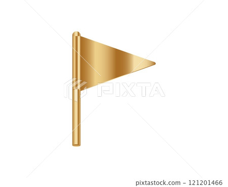 Golden flag icon on white background Golden flag icon on white background 121201466