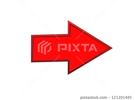 Bold red arrow pointing right for direction and guidance Bold red arrow pointing right for direction and guidance 121201485