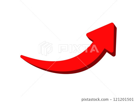 Red curved arrow pointing upward for direction 121201501