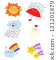 Weather cute icon set 121201879