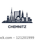 Chemnitz Skyline - Modern Vector Silhouette 121201999